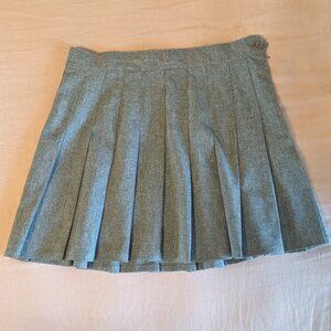 Gray Pleated Mini Skirt Preppy Tennis Y2K Schoolgirl Aesthetic